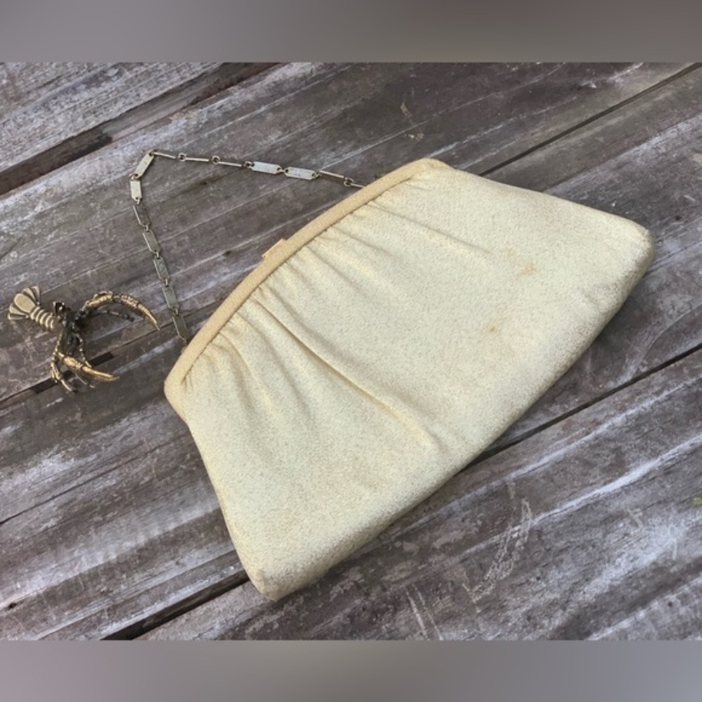 Vintage Gold Lamé Evening Bag | Mid-Century Clutch Purse by Harry Levine (HL)